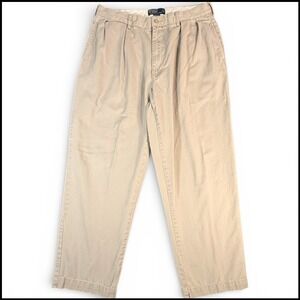 Vintage Polo Ralph Lauren Andrew Pant Mens 36x30 Khaki Chino Classic Relaxed Dad